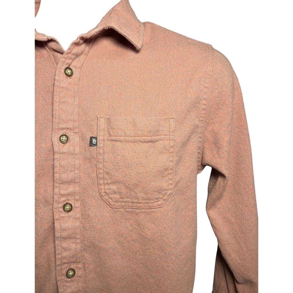 Junk Food Clothing Men Long Sleeve Flannel Shirt Size Small Pink Gray‎
